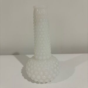 Vintage Hobnail milk glass vase possibly Indiana glass bud vase white